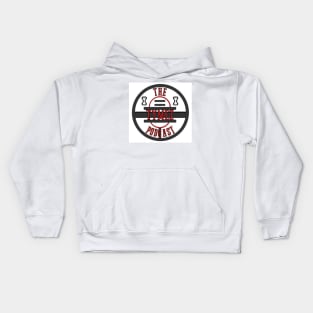 Tymez Podcast White, Red, and Gray Kids Hoodie